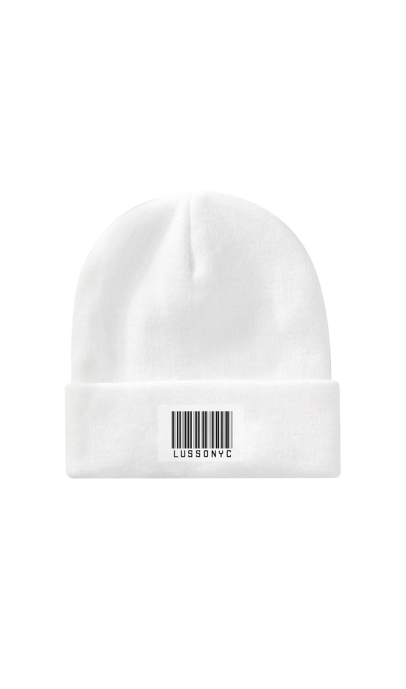 LUSSONYC BARCODE BEANIE (BIANCO)
