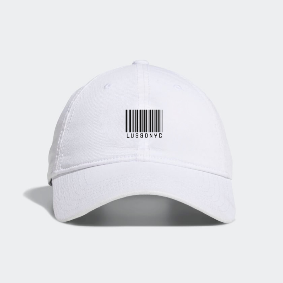 LUSSONYC BARCODE STRAPBACK WHITE