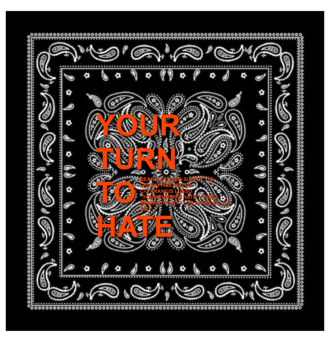 YOUR TURN TO HATE / BANDANA (NERO/NEON ARANCIA)